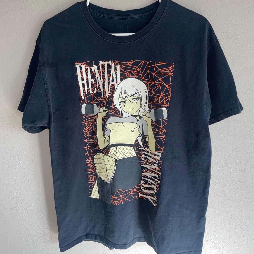 Hentai Black Graphic T-Shirt Large